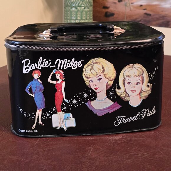 1963 Barbie and Midge Doll Carrying Case with Clothes & Accessories